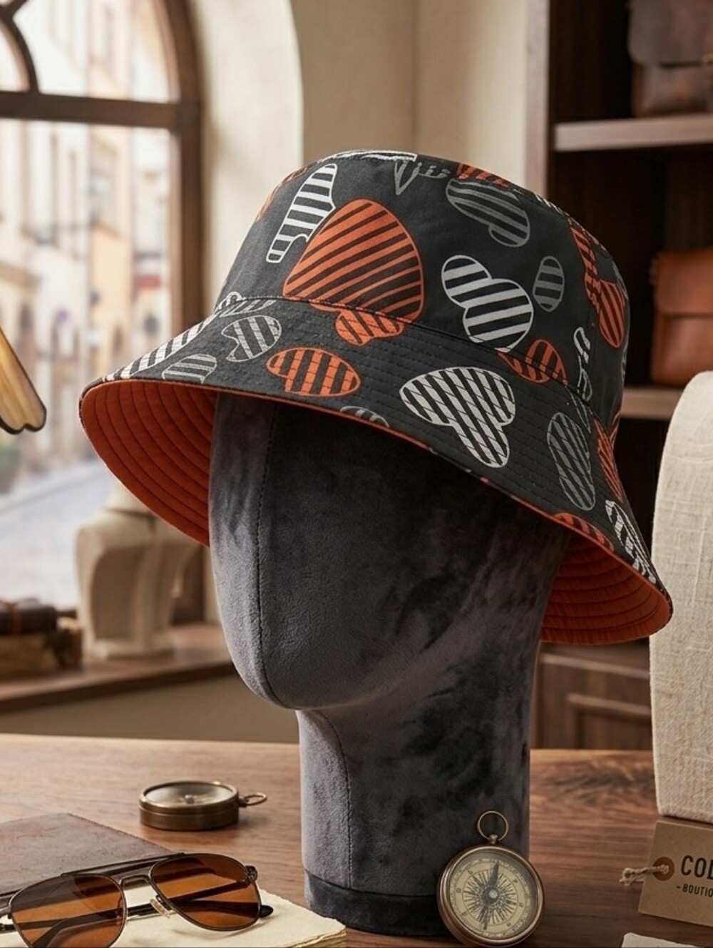 Columbia Soft Fabric Gray Orange Reversible Cloth Sporty Outdoors Sun Hat